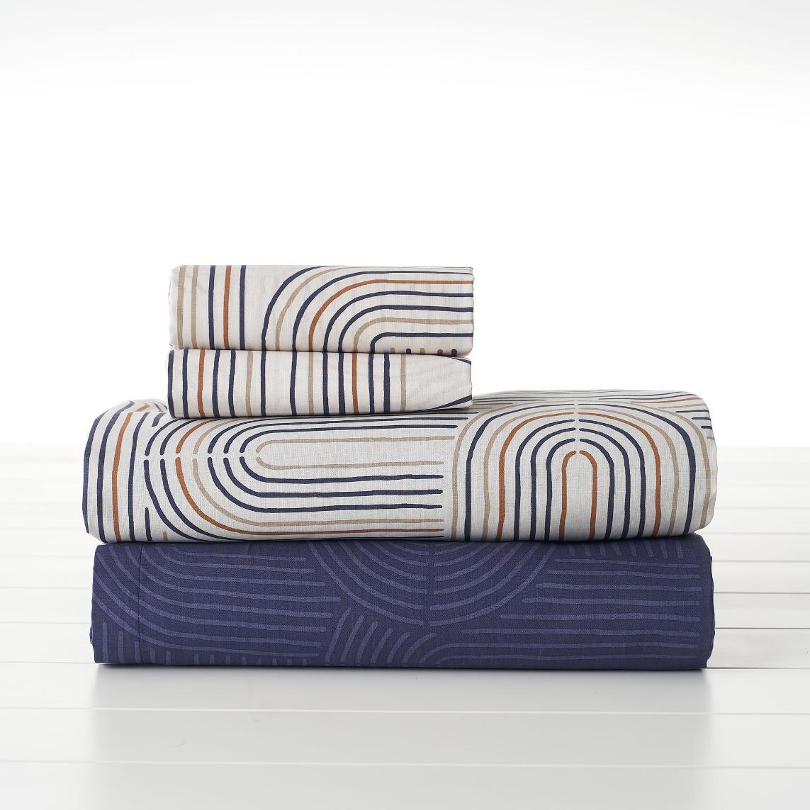 Bedsheet set 4pcs / LORENA-1 / Blue Based / 180cm